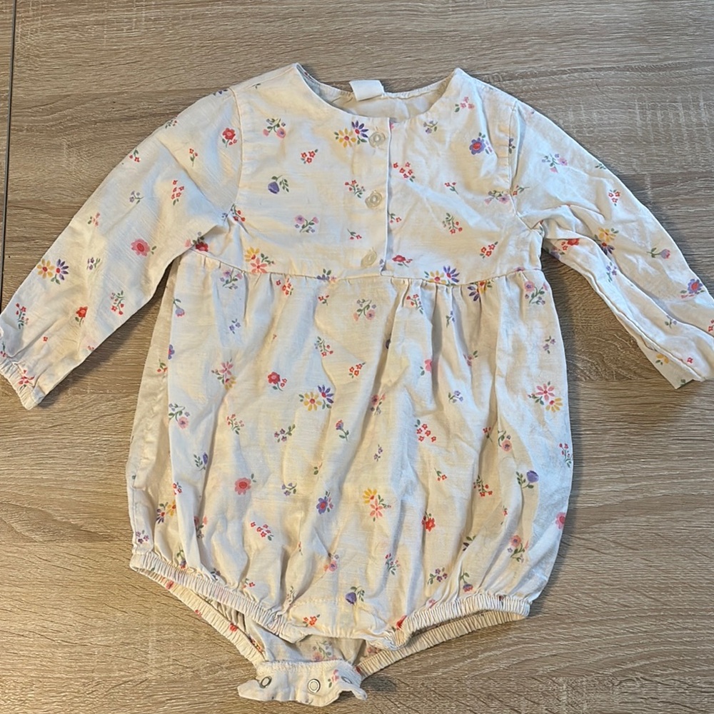 H&M Cream Floral Baby Romper